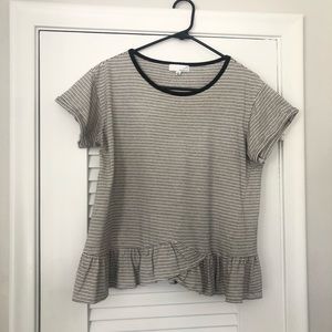 Ten Sixty Sherman Striped Ruffle Top Size Medium.